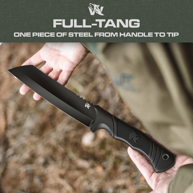 ODENWOLF W Machete - Survival Machete Full Tang with Sheath - Strong D2 Steel Knife Machete for Cutting Trees, for Yard Work, and for Bushcrafting and Big Tactical Knife with TPE-Handle - Image 3